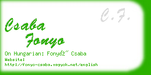 csaba fonyo business card